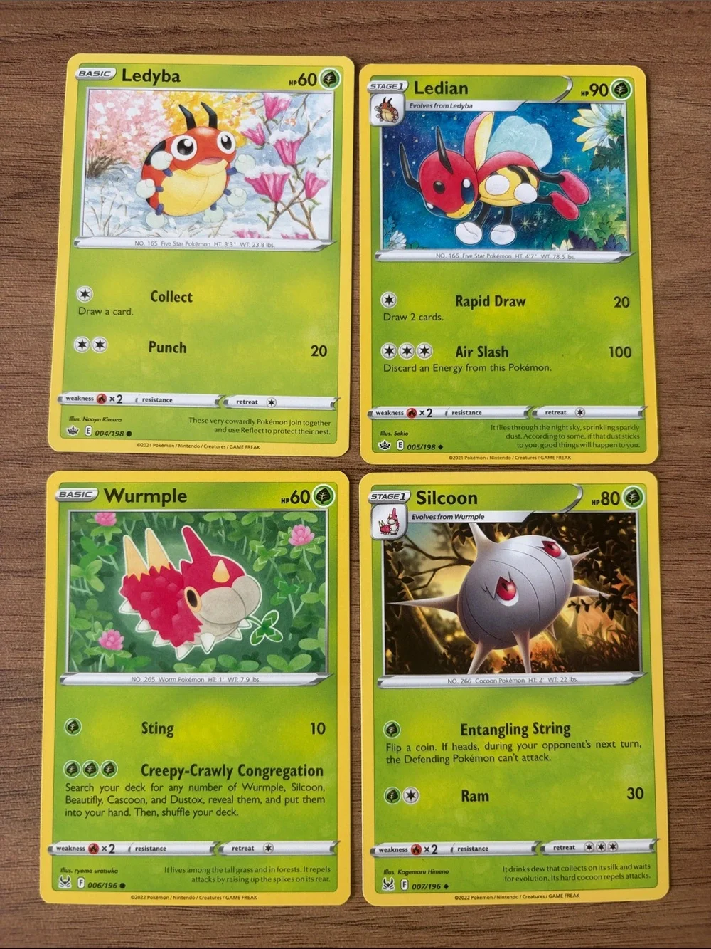 🐛 Cute Bug Pokémon Card Lot | Sewaddle Scatterbug Wurmple Ledyba ✨5/$25✨